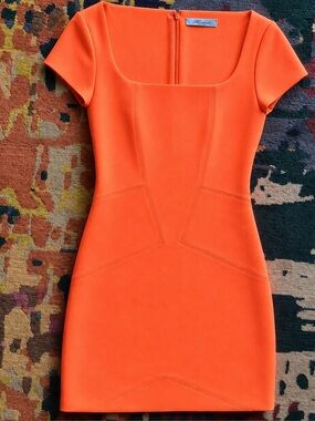 Blumarine bright coral pink dress